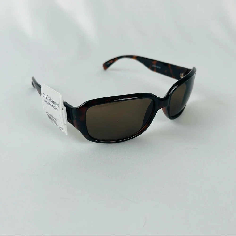Croft & Barrow Sunglasses Tortoise Shell Frame Brown Lenses 100% UV Protection